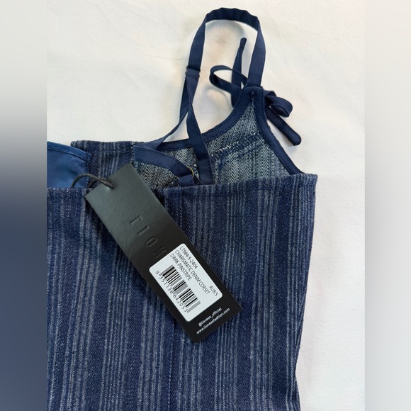 Revolve Lioness Denim Pin Striped Corset Size Small NWT - Picture 9 of 14